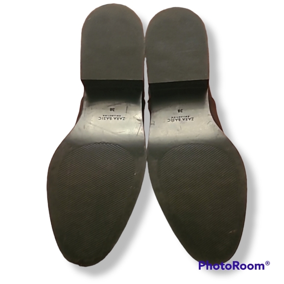 Zara Black Leather Booties with Cutouts - Picture 7 of 9